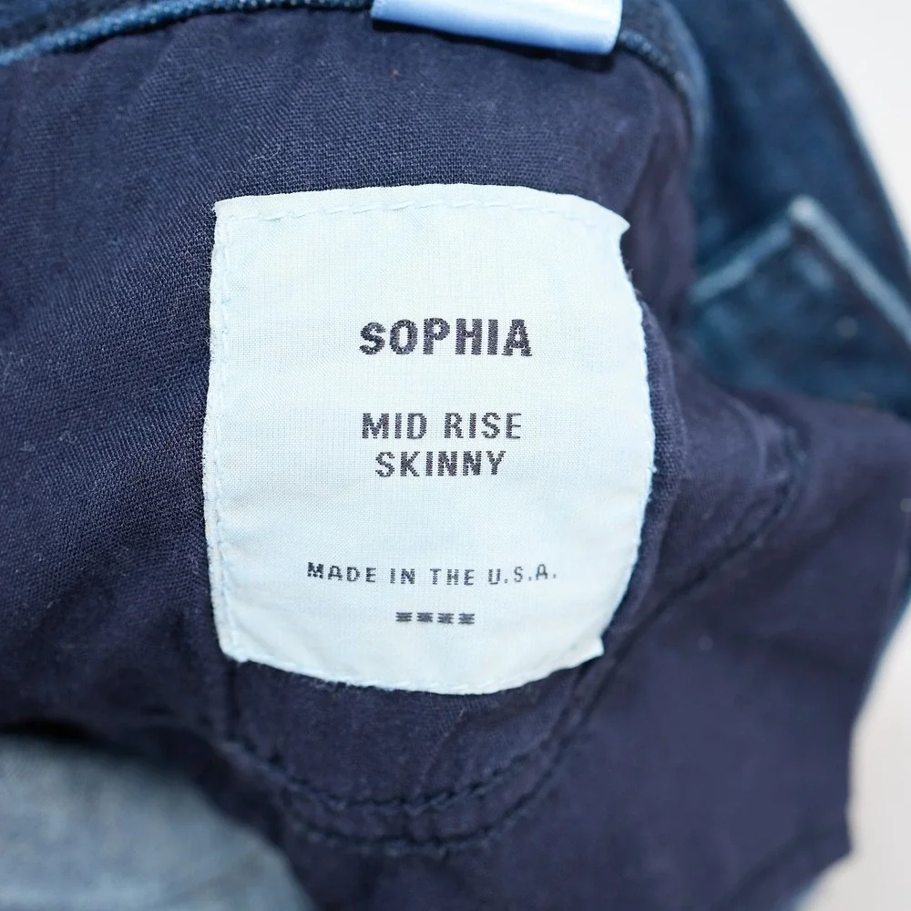 Baldwin Sophia Mid Rise Skinny Jeans Dark Wash Blue Denim Size 28 202012DUSK - Picture 10 of 12